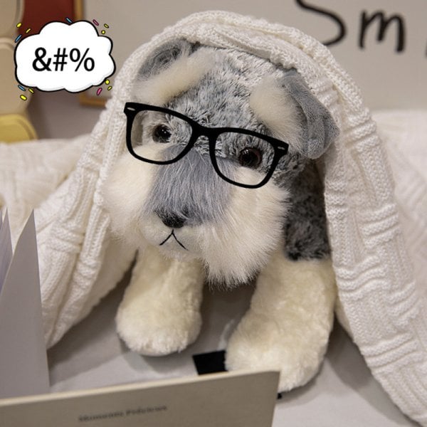 ぬいぐるみ シュナウザー 犬 ふわふわ 可愛い 癒し系 インテリア