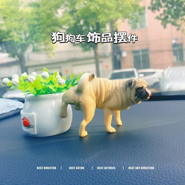 車用 インテリア 犬 フィギュア 車載置物 ダッシュボード 置物 柴犬 パグ 車アクセサリー カーインテリア 面白い雑貨 車内装飾 ギフト - LIS 店 - プレゼント ギフトの