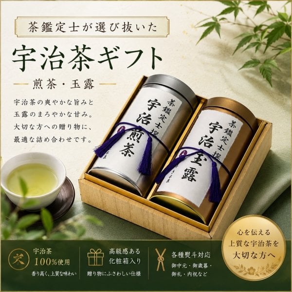 手土産 玉露 高級 お茶 ギフト 敬老の日 宇治茶ギフト 各120g 2缶 煎茶 玉露 高級ギフト 新茶 宇治茶ギフト 緑茶 お茶 宇治茶 宇治煎茶 宇治玉露 日本茶 茶葉 産地直送 宇治田原町 贈り物 お取り寄せ 誕生日 プレゼント 手土産 お盆 お供え 京都 贈答品