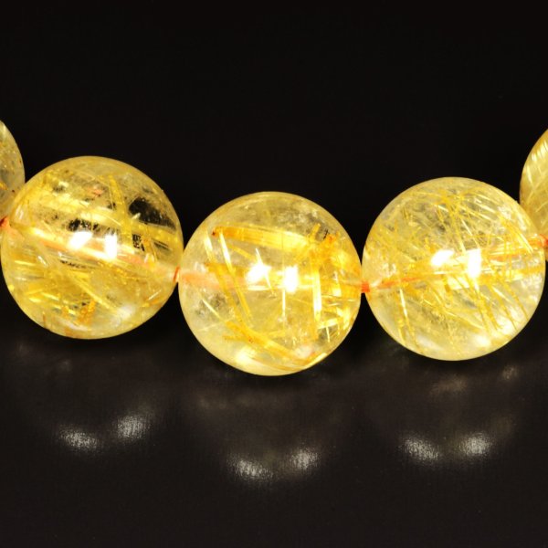 高級ルチル】 高級感あふれる天然石ブレスレット［豪華に決まります 