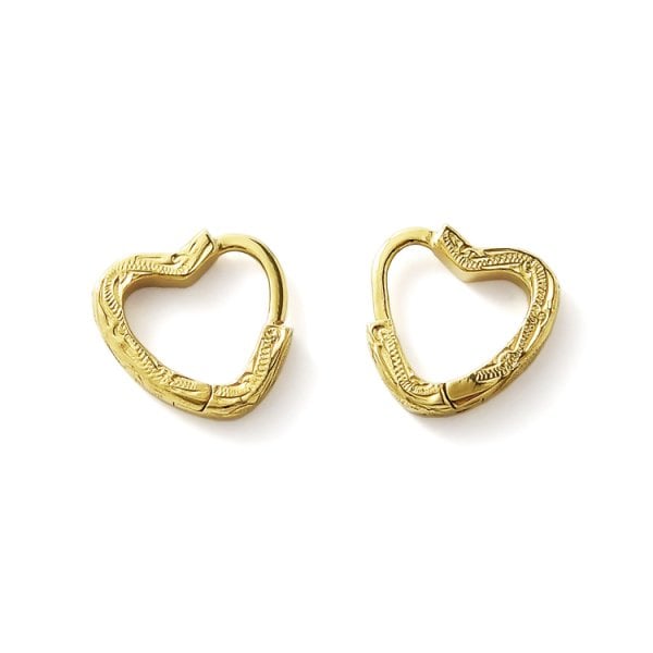 ハワイアンジュエリー ピアス フープピアス ハートデザイン 金属 
