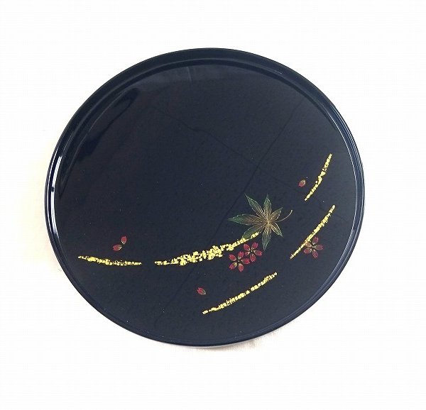 輪島塗 8.0寸丸盆 金箔春秋 盆 お盆 丸盆 トレー - 【SOZO-Craft