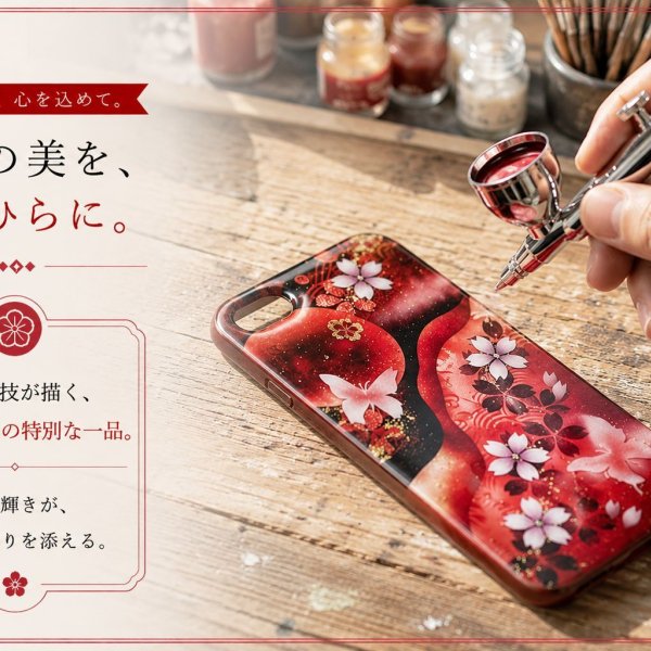 全機種対応】スマホケース『絵』名入れ 送料無料 和柄 和風 桜 職人