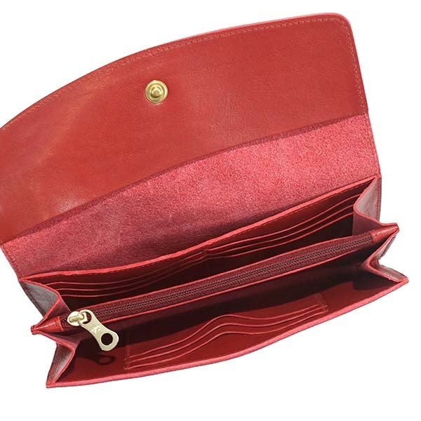 イルビゾンテ IL BISONTE フラップ長財布 C0973 245 RUBY RED 本革 