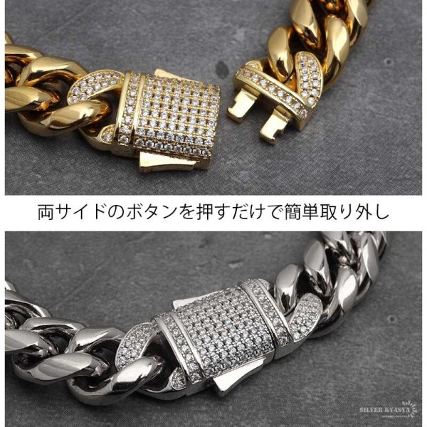 ステンレス 喜平チェーンネックレス ブリンブリン パヴェ CZ AAA 18k 