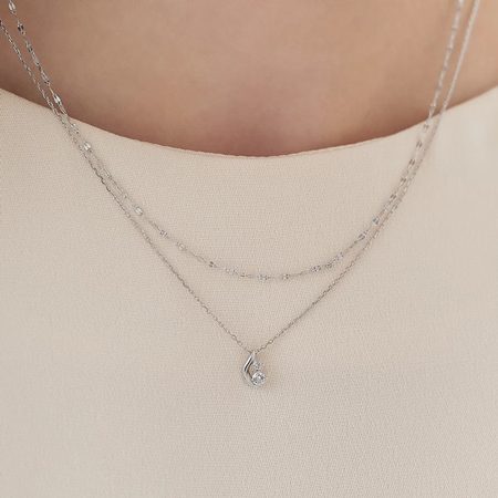 無料ラッピング】 ヨンドシー 4℃ ネックレス 2本セット シルバー 限定 