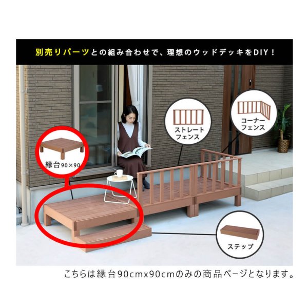 人工木ウッドデッキ 90 90cm 2台セット 手入れ簡単 人工木 