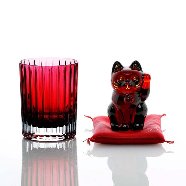 Baccarat バカラ まねき猫 レッド 赤座布団付&ハーモニー カラー