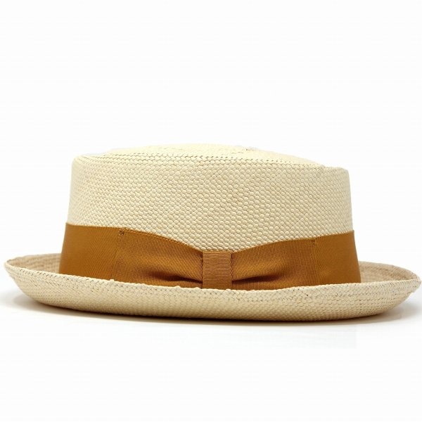 パナマハット ハット レディース 春夏 リボン ポークパイ 麦わら帽子