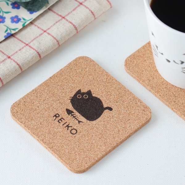 六角形✧コースター型のオルゴナイト✧マカバスター♥うさねこさま♥専用です 名入れ コースター コルク 猫 プレゼント プチプラ ねこ雑貨 名前入り