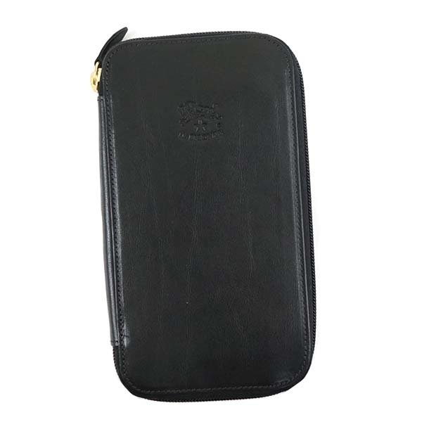イルビゾンテ IL BISONTE ラウンドファスナー長財布 C0442 153 BLACK 