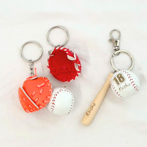 名入れ スポーツキーホルダー 野球 ソフトボール 背番号 - 【Dia D.A.N