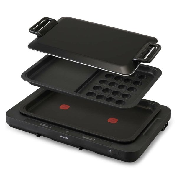 左右温調ホットプレート2枚 WHPK-022-B ブラック 送料無料 ホット