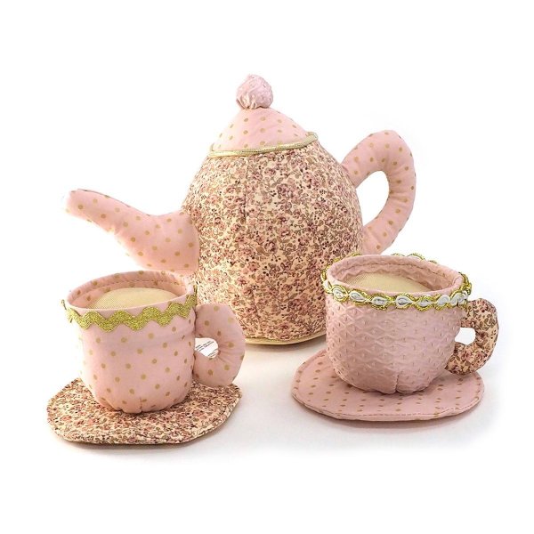 フローラル ティーセット ポット:W26×H15×D13cm カップ:W10×H7×D7cm