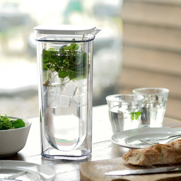 ダブルウォールカラフェ 1L[ピッチャー 冷水筒 蓋付き おしゃれ