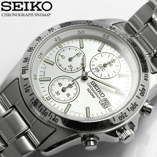 6.14まだお値下げ中【希少】SEIKOセイコー腕時計クロノグラフホワイト SEIKO セイコー 逆輸入 クロノグラフ メンズ 腕時計 ウォッチ うでど