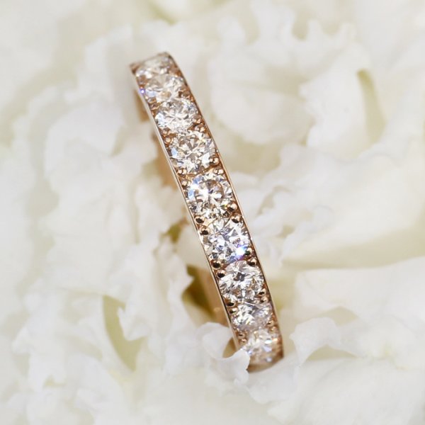 K18PG【1.0ct】【H-SIクラス】ダイヤモンド エタニティ リング【送料