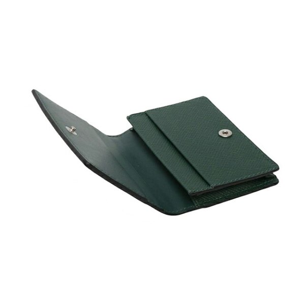 スマイソン SMYTHSON Panama Folded Card Case with Snap Closure