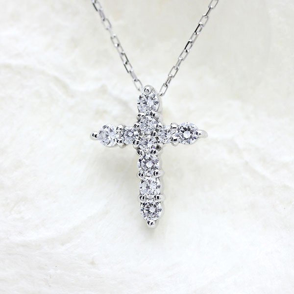 ネックレス プラチナ PT900 ダイヤモンド【0.2ct】 クロス 十字架