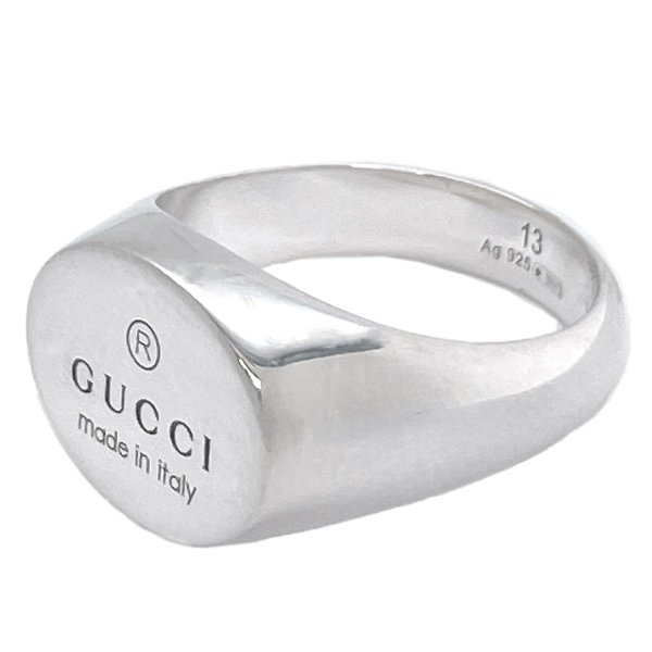 新品 GUCCI グッチ 指輪 リング TRADEMARK トレードマーク オーバル 