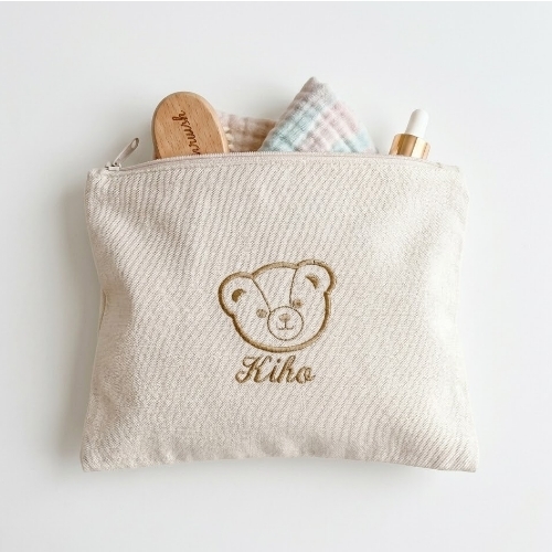 キャラクターポーチ】くまさん クマ 恐竜 ダイナソー 名入れ 刺繍