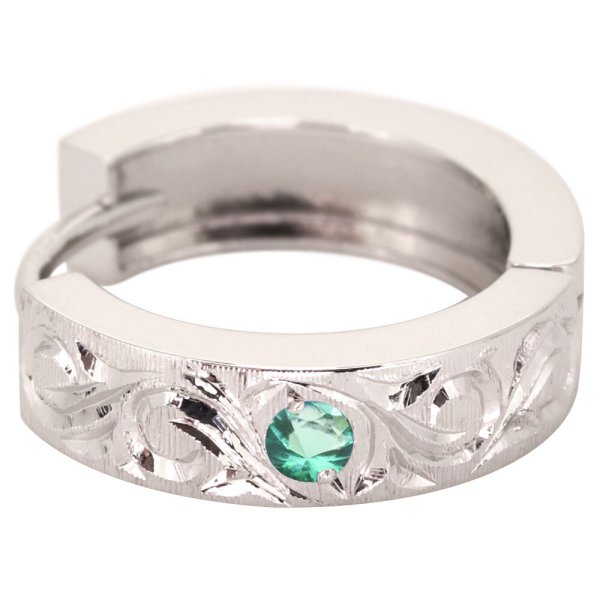 フープピアス ゴールド 18k k18 レディース ピアス エメラルド 唐草 18 