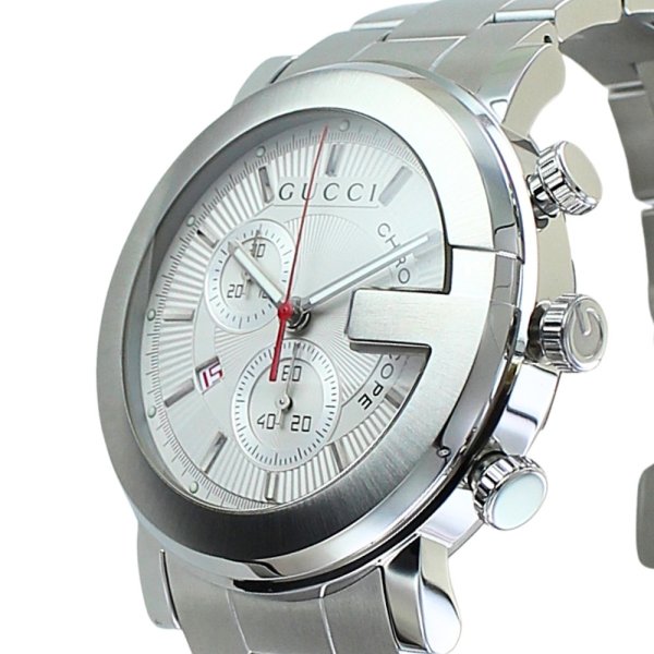 グッチ 腕時計 メンズ Gクロノ クロノグラフ 44mm シルバー サファイア 