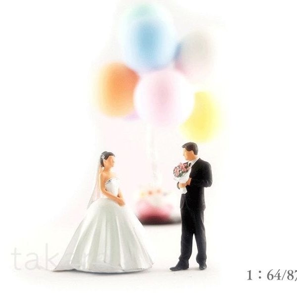 ジオラマ人形 1:87 新郎 新婦 結婚式 ウェディング HO人形 人間 縮小