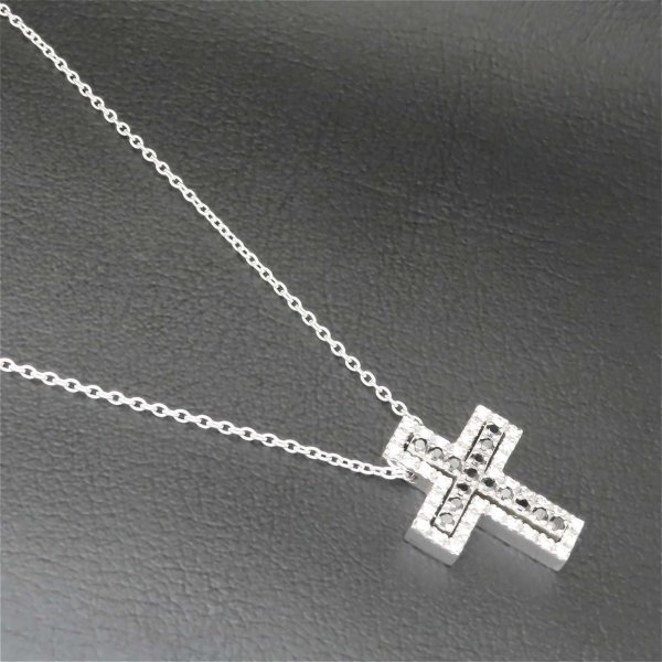 クロスネックレス シルバー925 【刻印無料】 キュービックジルコニア