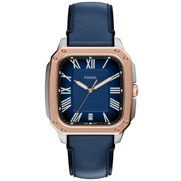 フォッシル FOSSIL 腕時計 メンズ CROSBY 三針 ブルー レザーウォッチ 