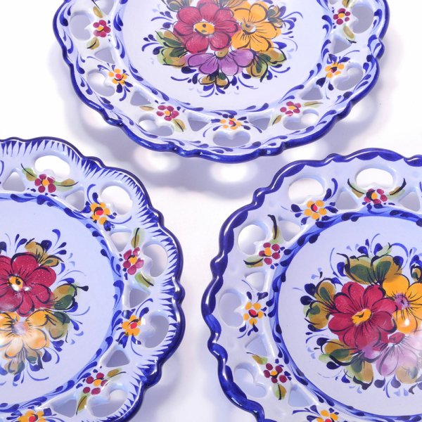 ヨーロッパ ポルトガル製 アルコバッサ 飾り皿 花柄 インテリア