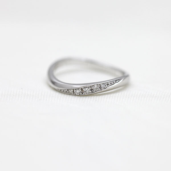 名入れ】【刻印】 指輪 レディース プラチナ PT900 ダイヤ 0.05ct S字