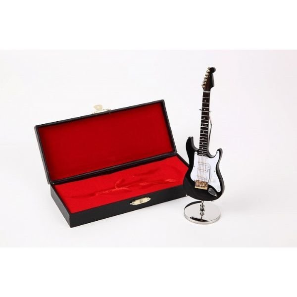 名入れ対応可】ミニチュア楽器 エレキギター GE34-S 15cm ブラック