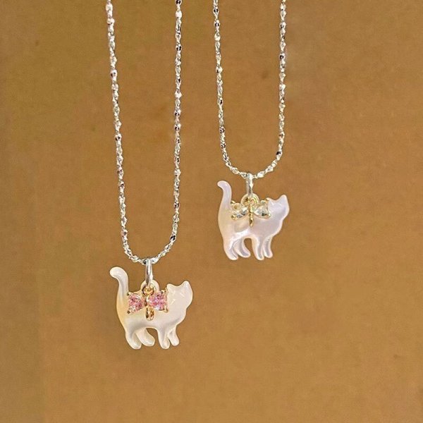 ネックレス 猫 ペンダント キャット レディース ネコ ねこ シルバー