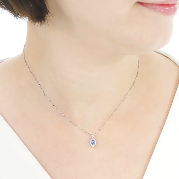 ネックレス プラチナ PT900 タンザナイト ダイヤモンド 0.12ct 