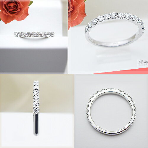 完全無色透明Fカラー・高級台座無垢使用】pt900 pt950【0.5ct