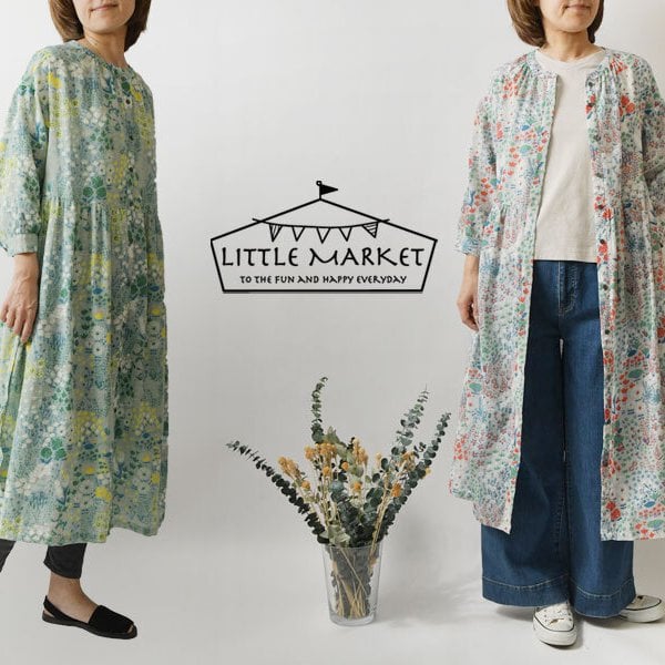 LITTLE MARKET リトルマーケット】コットン リネン ハナゾノ プリント