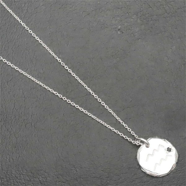 水晶ネックレスなどまとめ売りsilver、18k刻印あり 水瓶座 星座ネックレス シルバー925 【刻印無料】 みずがめ座 1月 2月