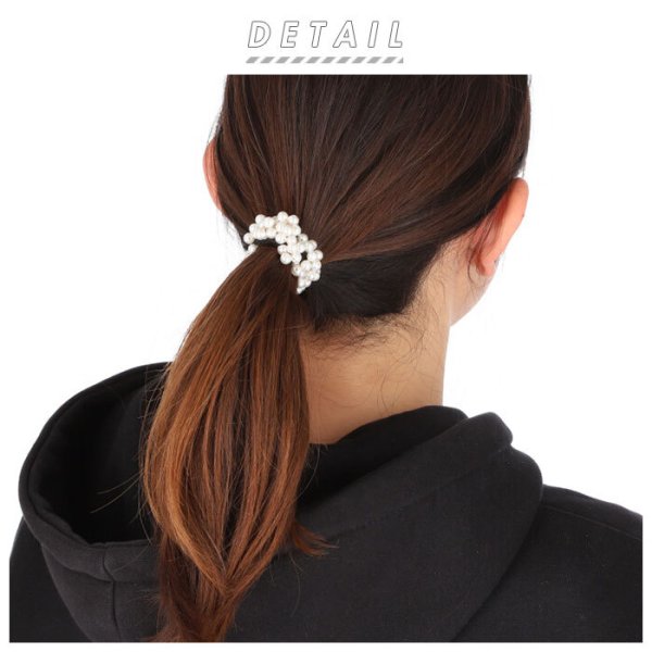 ヘアゴム  上品で合わせやすい秋カラー♪淡水パール♡ ヘアゴム パール ヘアアクセサリー ジュエリー 通販 シンプル