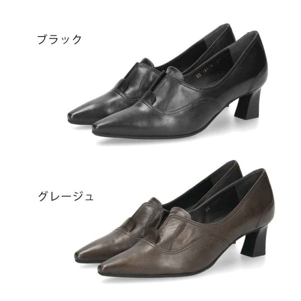 ラボキゴシ ワークス レディース パンプス 本革 黒 ブラック 日本製