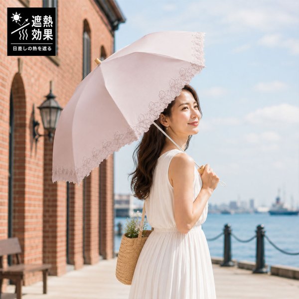 日傘 完全遮光 折りたたみ 晴雨兼用 レディース UVカット100％ 遮熱 花