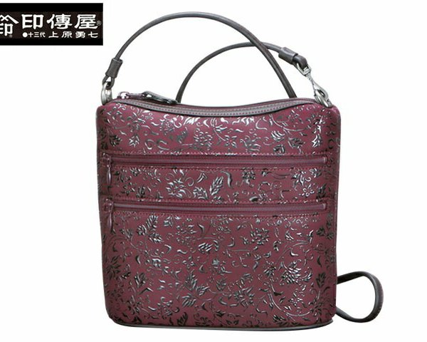 美品 INDENYA 印傳屋 インデンヤ ハンドバッグ 肩掛け 巾着 花模様 美品 INDENYA 印傳屋 インデンヤ ハンドバッグ 肩掛け 巾着 花模様