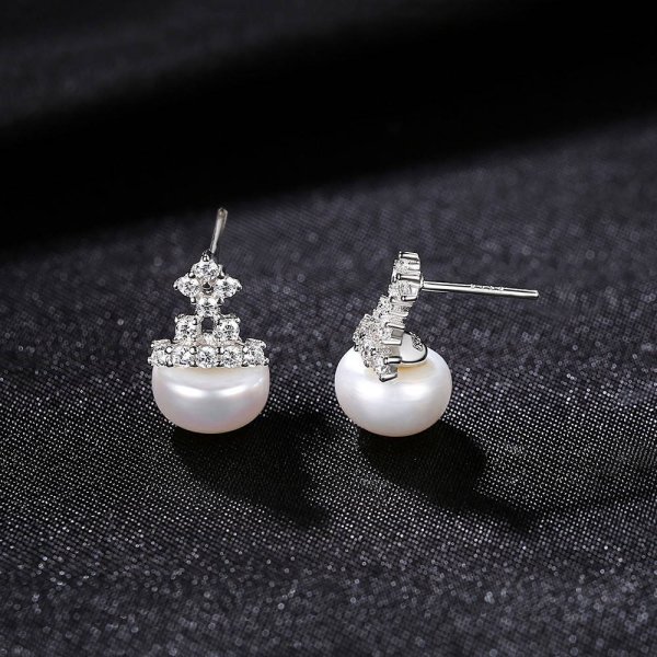 ピアス 両耳用 淡水パール ホワイト ピンク パープル シルバー925 agate パール ダイヤモンド ピアス 両耳用