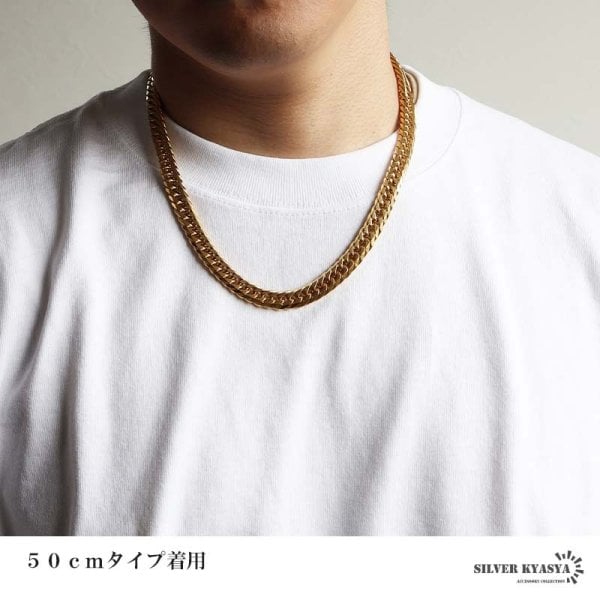 ステンレス 定番 ダブル喜平ネックレス 幅9mm 太め チェーンネックレス