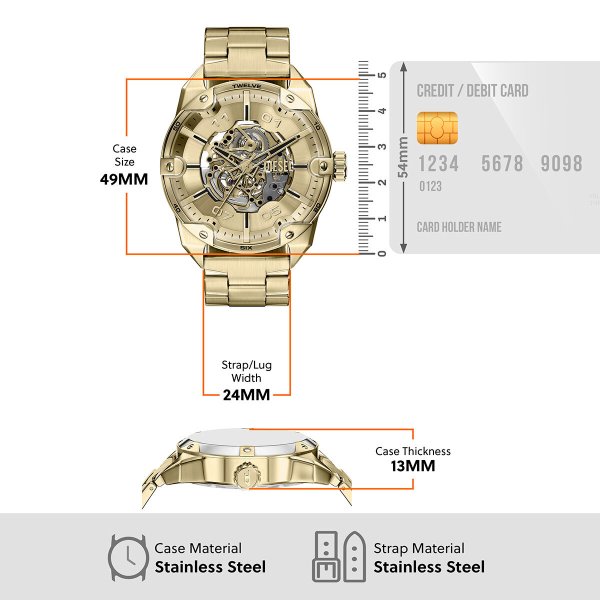 ディーゼル DIESEL 腕時計 メンズ SPIKED AUTOMATIC ステンレス