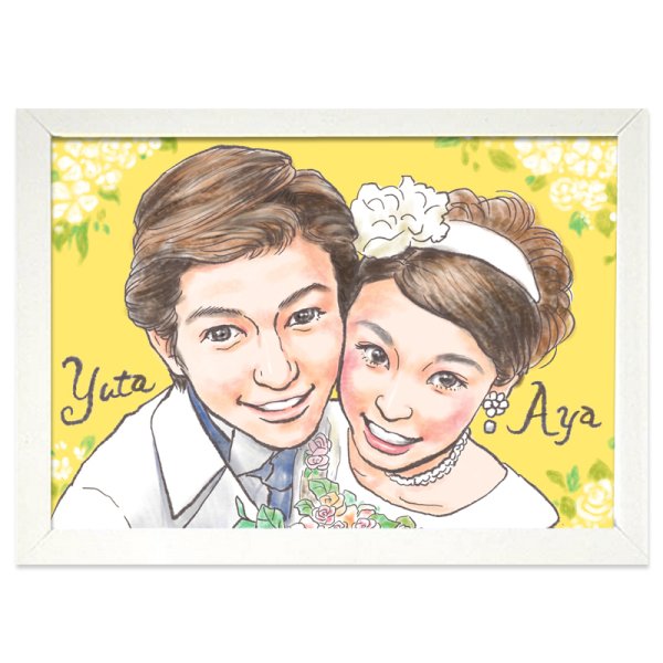 額縁無料 】ウェルカムボード 似顔絵 結婚式 結婚記念日 色紙 ギフト