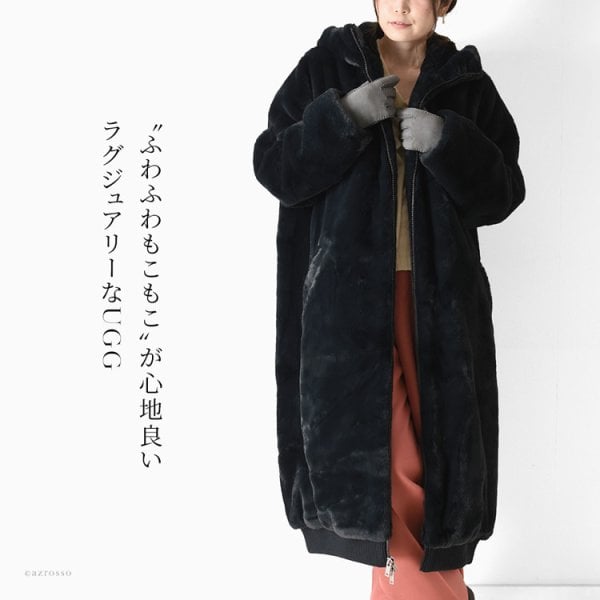 ファー コート ロング アウター レディース ロングコート フード 付き 
