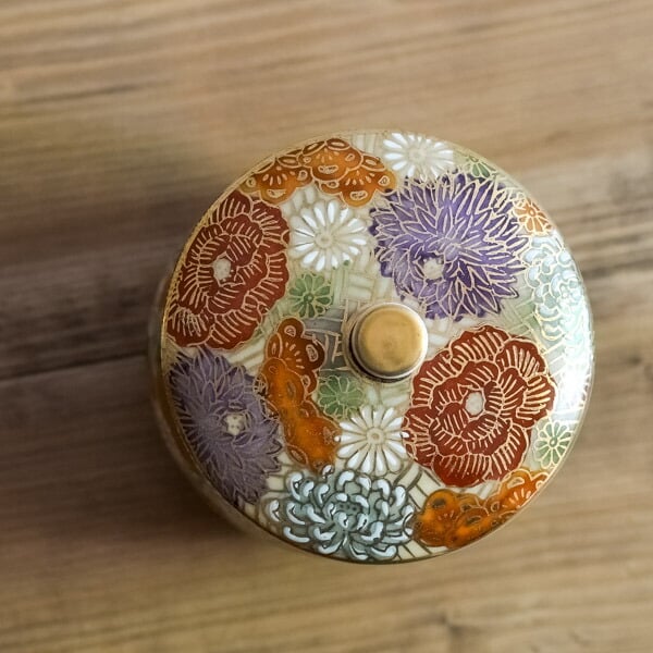 九谷焼 蓋付湯呑 専用木箱 花詰 ( 即日発送 木箱名入れ有料 敬老の日