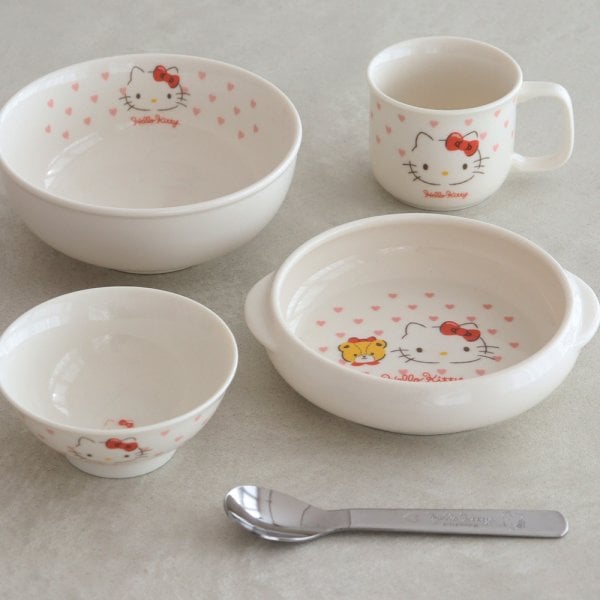 出産祝い ハローキティ ピンクハート 食器ギフトセット | 出産祝い