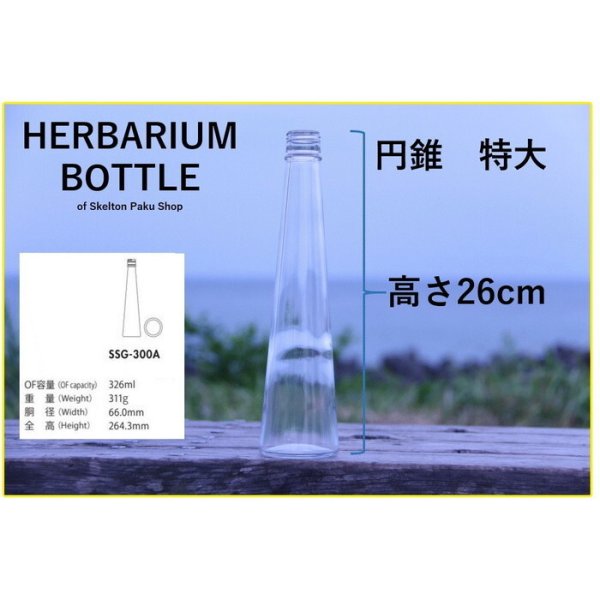 キャップ付 ハーバリウム ボトル 瓶「円錐 5本セット シルバー 